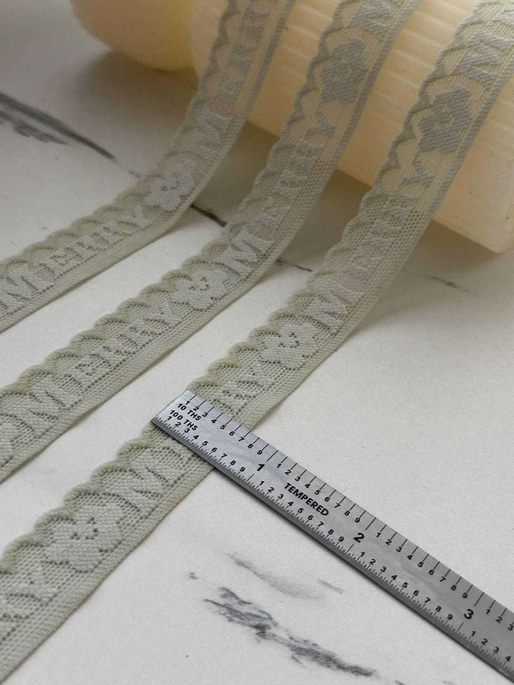 10Yds Stretch 0.7" Sage Olive Green Letter Flower Stretch Lace Wholesale