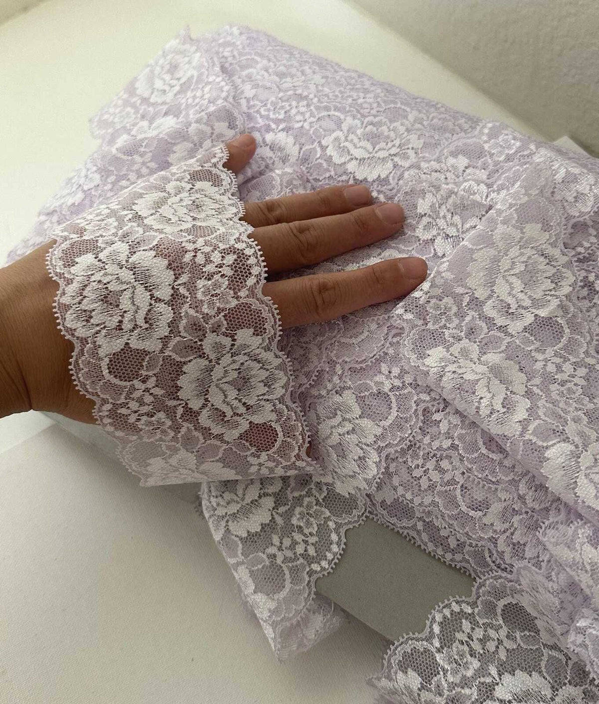 10yds 3" Pale Lavender Stretch Lace Trim Soft Scalloped Edge Light Purple Floral Galloon Ribbon for Lingerie  Crafts Sewing  Wholesale