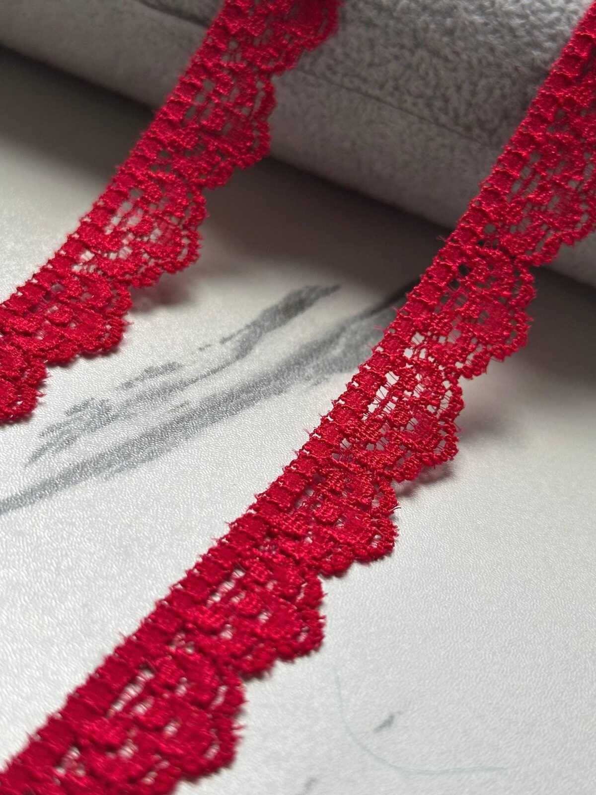 10yds  Red Stretch Lace Trim by Yard, 0.6" Narrow Elastic Ribbon, Coquette Y2K Lace, Lingerie Lace, DIY Sewing Craft, Retail Wholesale