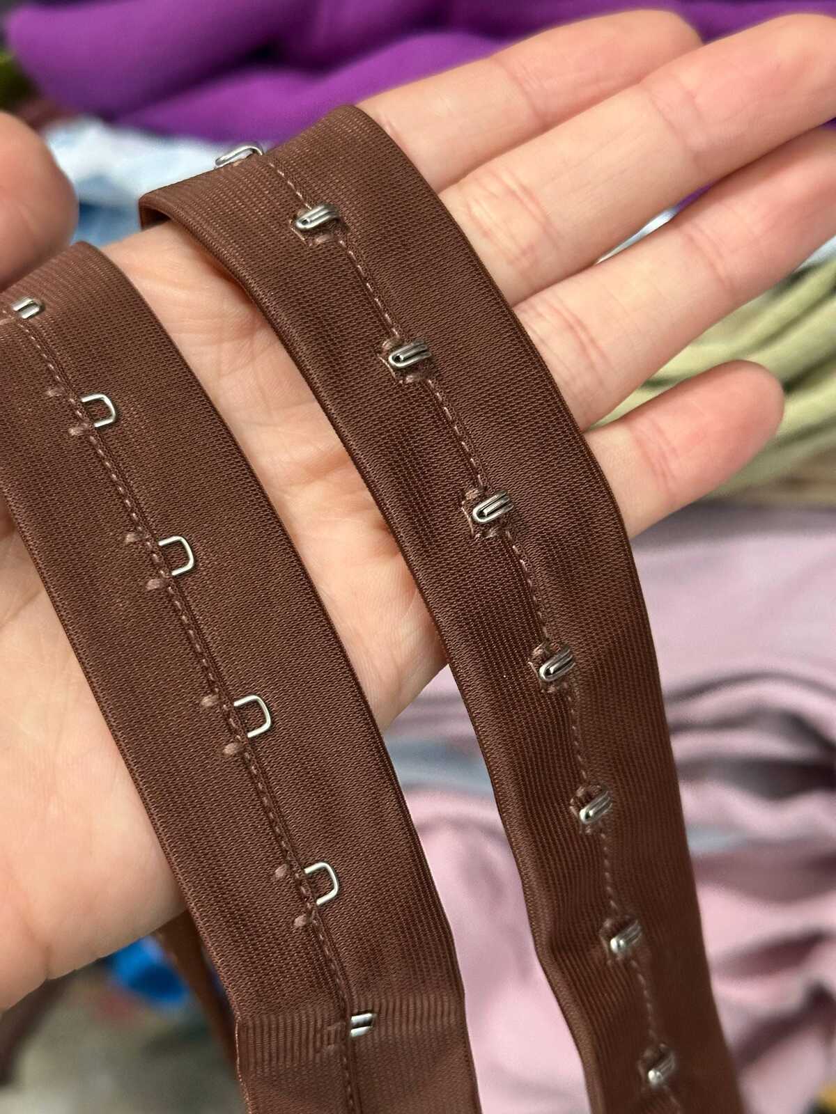 5Yds Brown Hook and Eye Tape Ribbon, Corset Dress Fastener Sewing Wholesale
