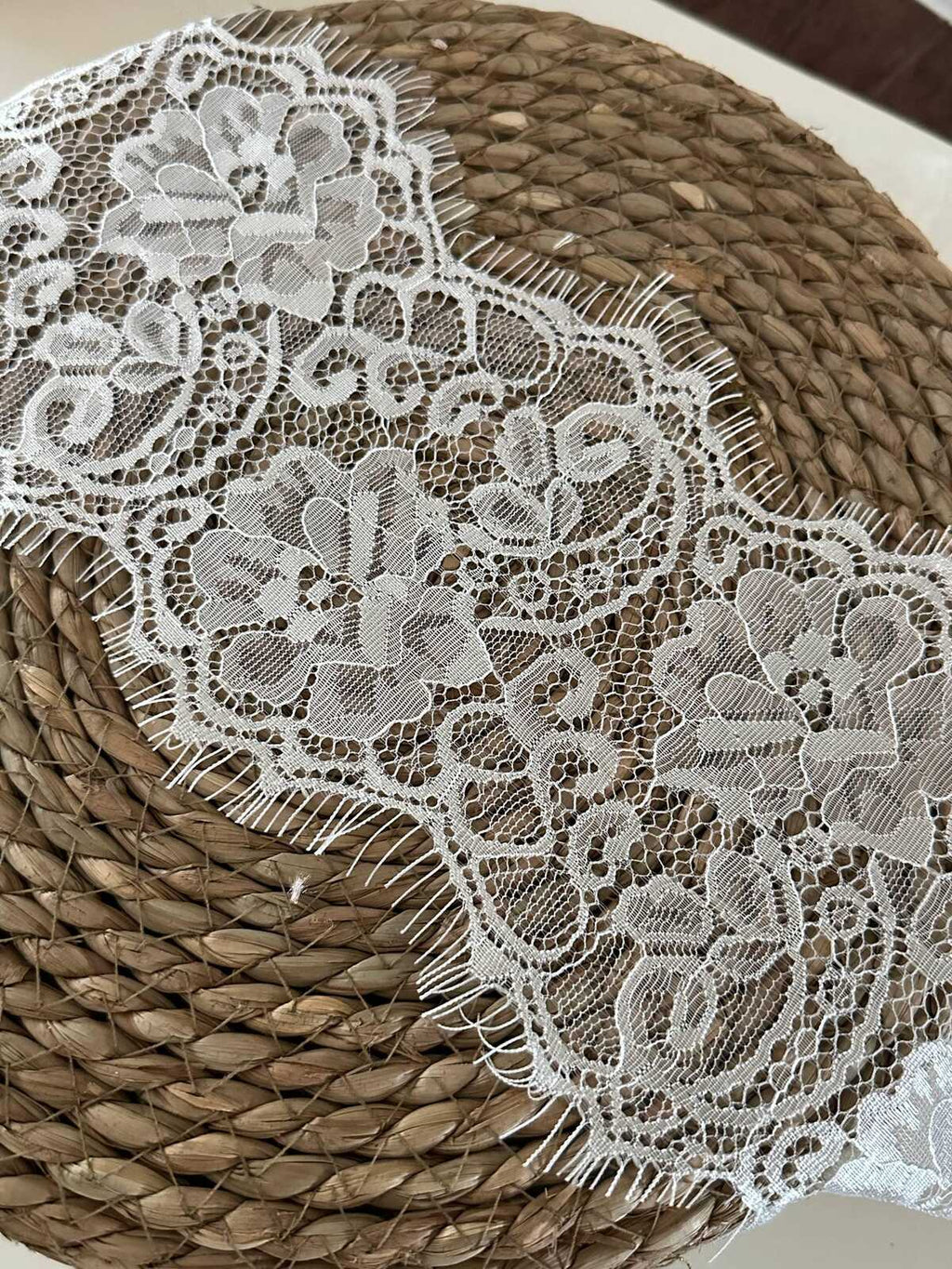 3Yds White Non-Stretch Eyelash Lace, 5" Chantilly Trim, Bulk Clearance Coquette Y2K Lace, Bridal Lace, Garment Trim, Retail Wholesale