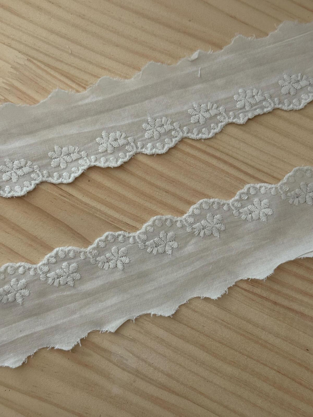 5Yds Non-Stretch 1.7" Off-White Cotton Floral Eyelet Lace Trim Wholesale