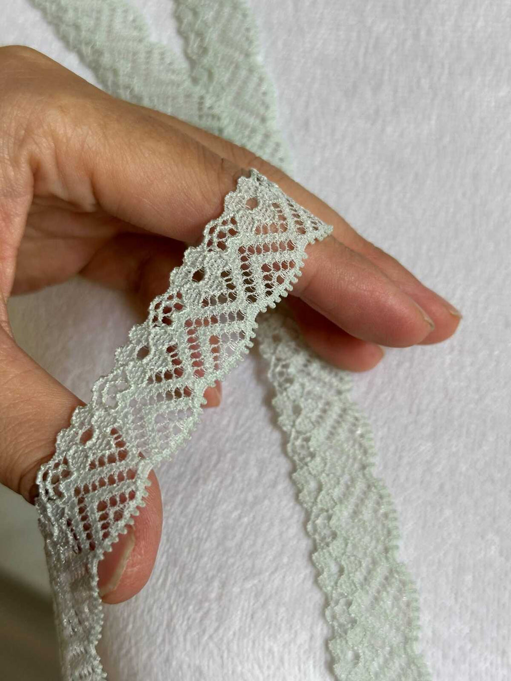 10yds Sage Green Stretch Lace Trim Mint Elastic Scalloped Picot Edge Lace Trim for Lingerie Underwear Garment Sewing by the Yard 0.7"