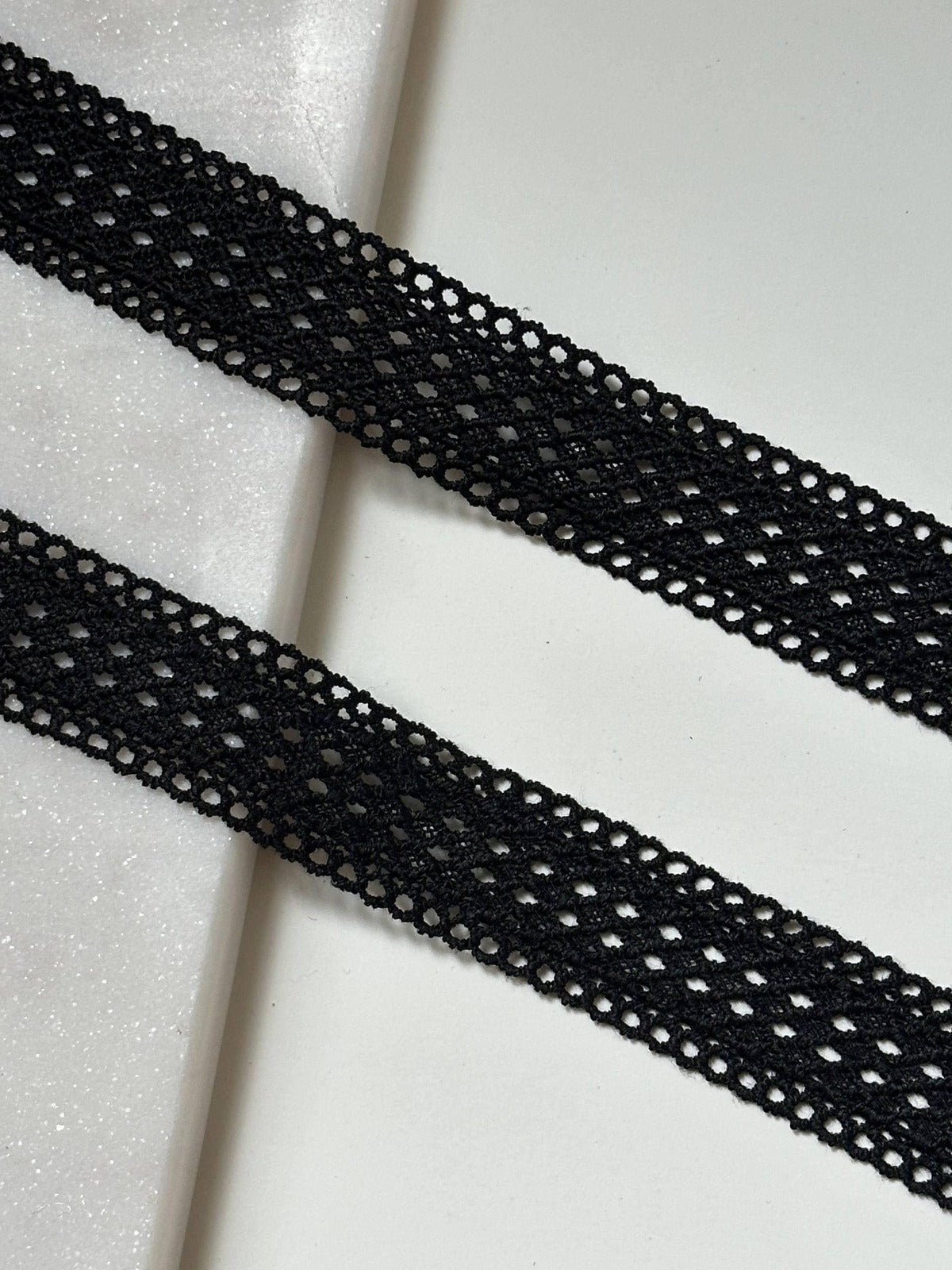 Black Water Soluble Lace Trim, 1" Guipure Ribbon, Coquette Y2K Lace, Choker Trim, DIY Sewing Craft, Retail Wholesale