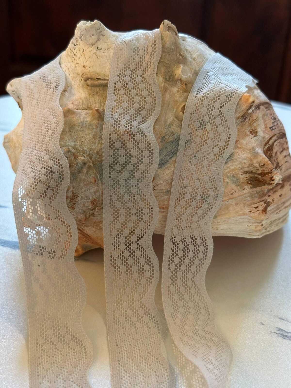10yds  1" Very Pale Gray Stretch Elastic Lace Trim Dainty Scalloped Edge Swiss Dot Ribbon for Lingerie Underwear  Wholesale Crafts Sewing