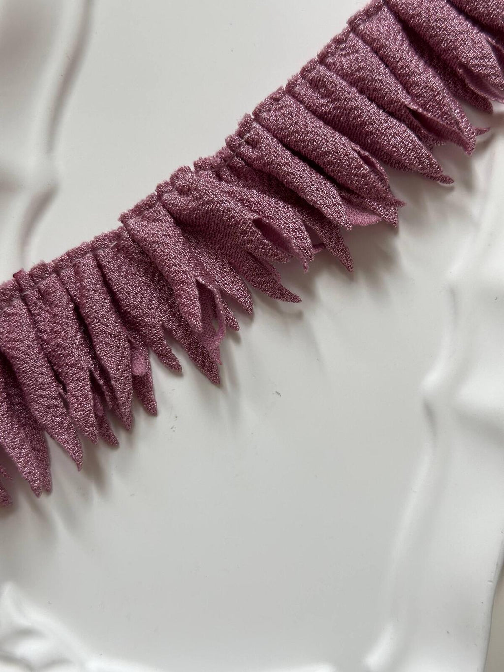 Dusty Mauve Pleated Fringe Trim by Yard, Pleated Ribbon, Soft Skin Friendly Coquette Craft Supply, 1", Retail Wholesale Bulk