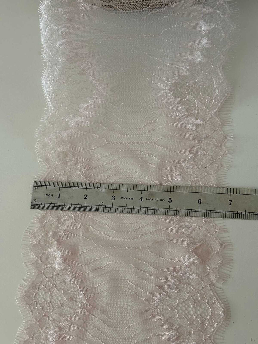 3Yds Pink Eyelash Lace Trim, 6.5" Non-Stretch Chantilly Lace, Bulk Clearance Coquette Y2K Lace, Lingerie, DIY Sewing, Retail Wholesale