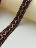 6Yds Non-Stretch 0.8" Dark Brown Woven Braided Gimp Scroll Trim Ribbon Wholesale