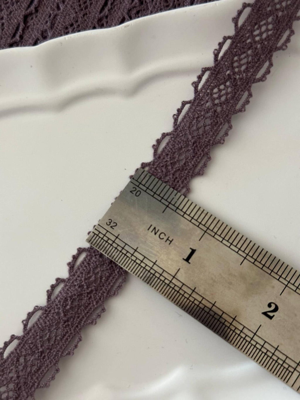 10Yds Non-Stretch 0.6" Mauve Purple Crochet Knit Lace Trim, Craft Wholesale