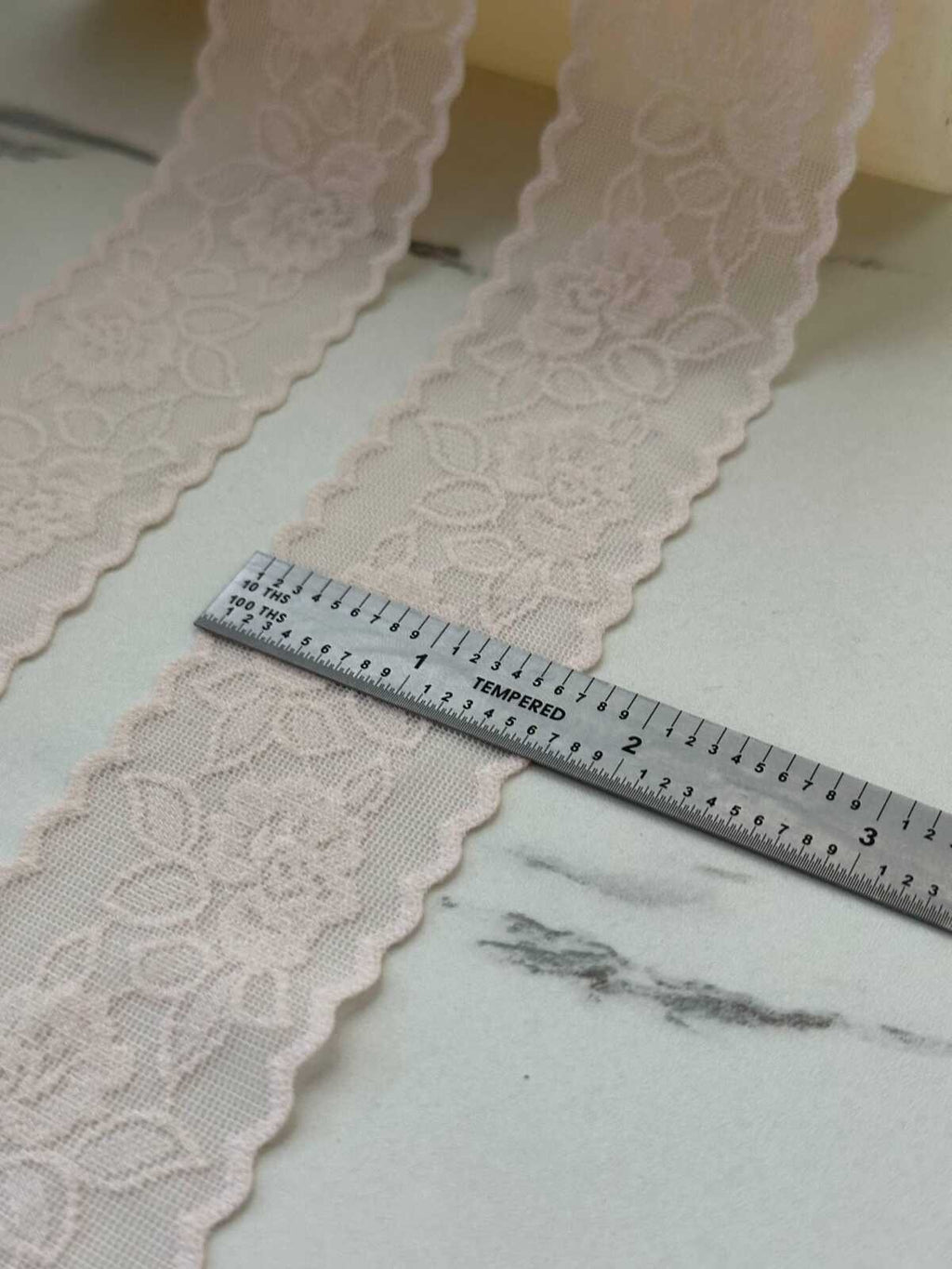 10Yds Stretch 1.6" Soft Blush Pink Seamless Flat Stretch Lace Trim Wholesale