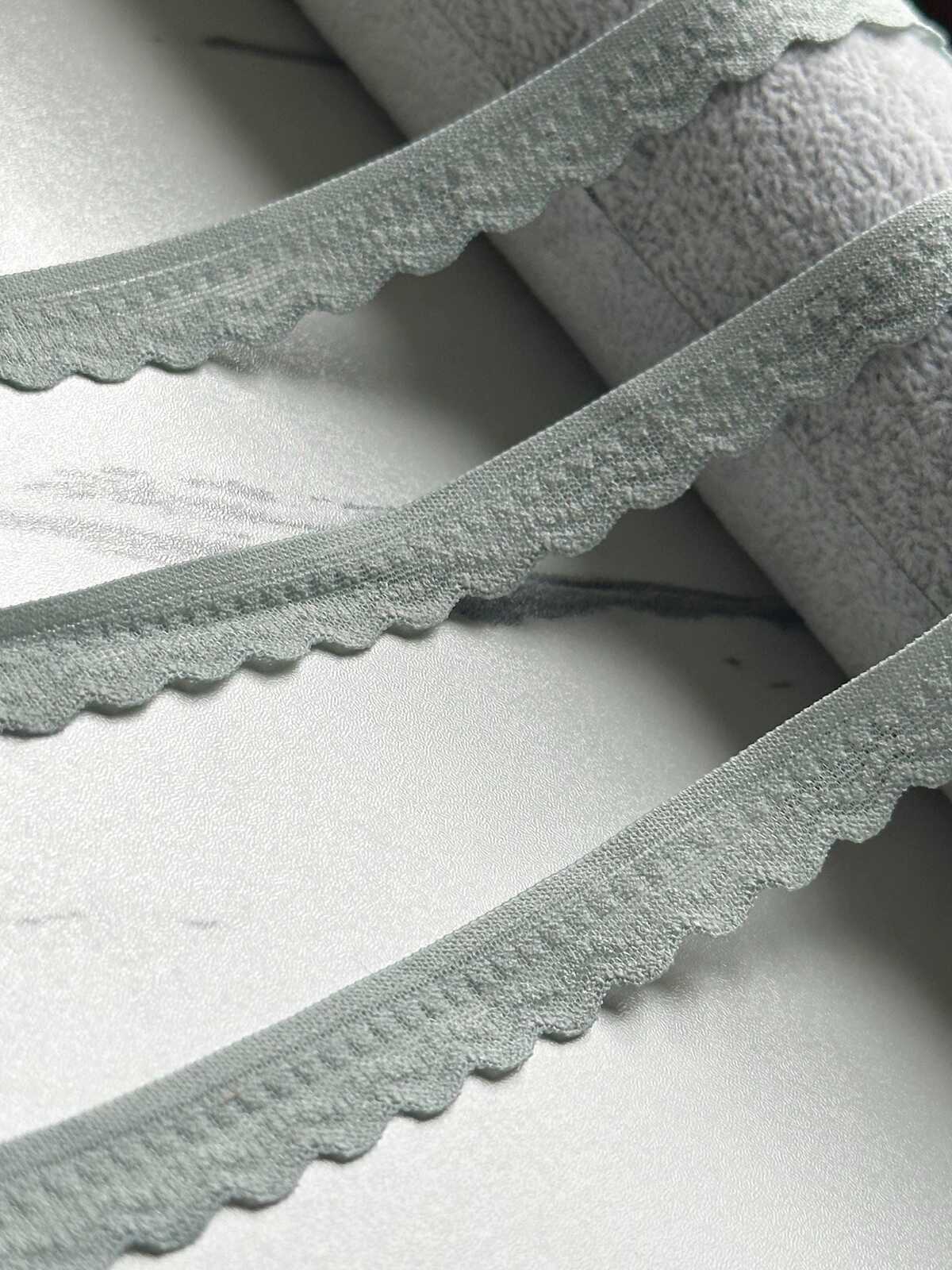 10yds  Sage Green Lingerie Elastic Trim, 0.75" Ultra Soft Ribbon, Coquette Y2K Lace, Scalloped, DIY Sewing Craft, Retail Wholesale