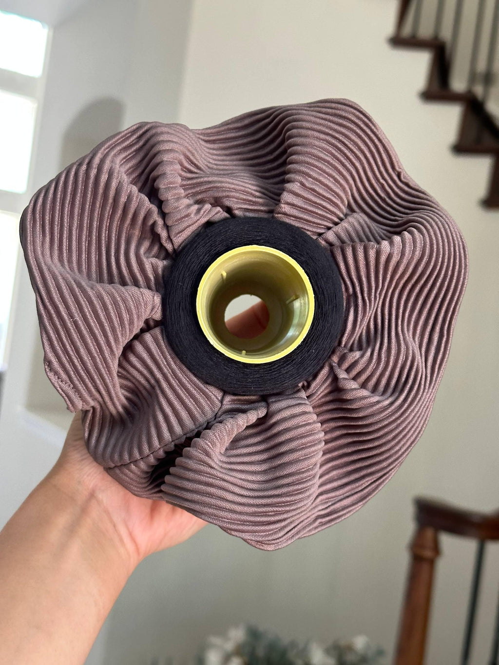 2pcs Pleated Satin Scrunchie Large Fluffy Hair Cloud - Creamy Mocha Dusty Mauve Hair Tie, Coquette Aesthetic Academic Satin