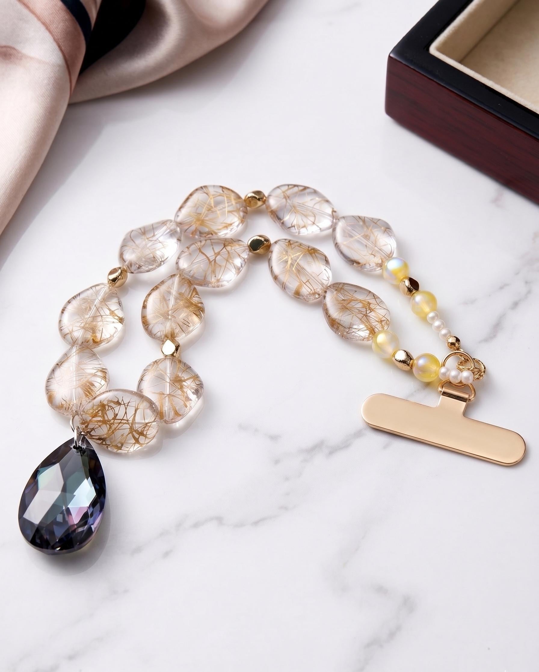 Premium K9 Crystal Phone Charm, Sparkling Diamond Rhinestone Phone Strap, Luxury Beaded Phone Wristlet, Elegant Coquette Phone Lanyard Gift