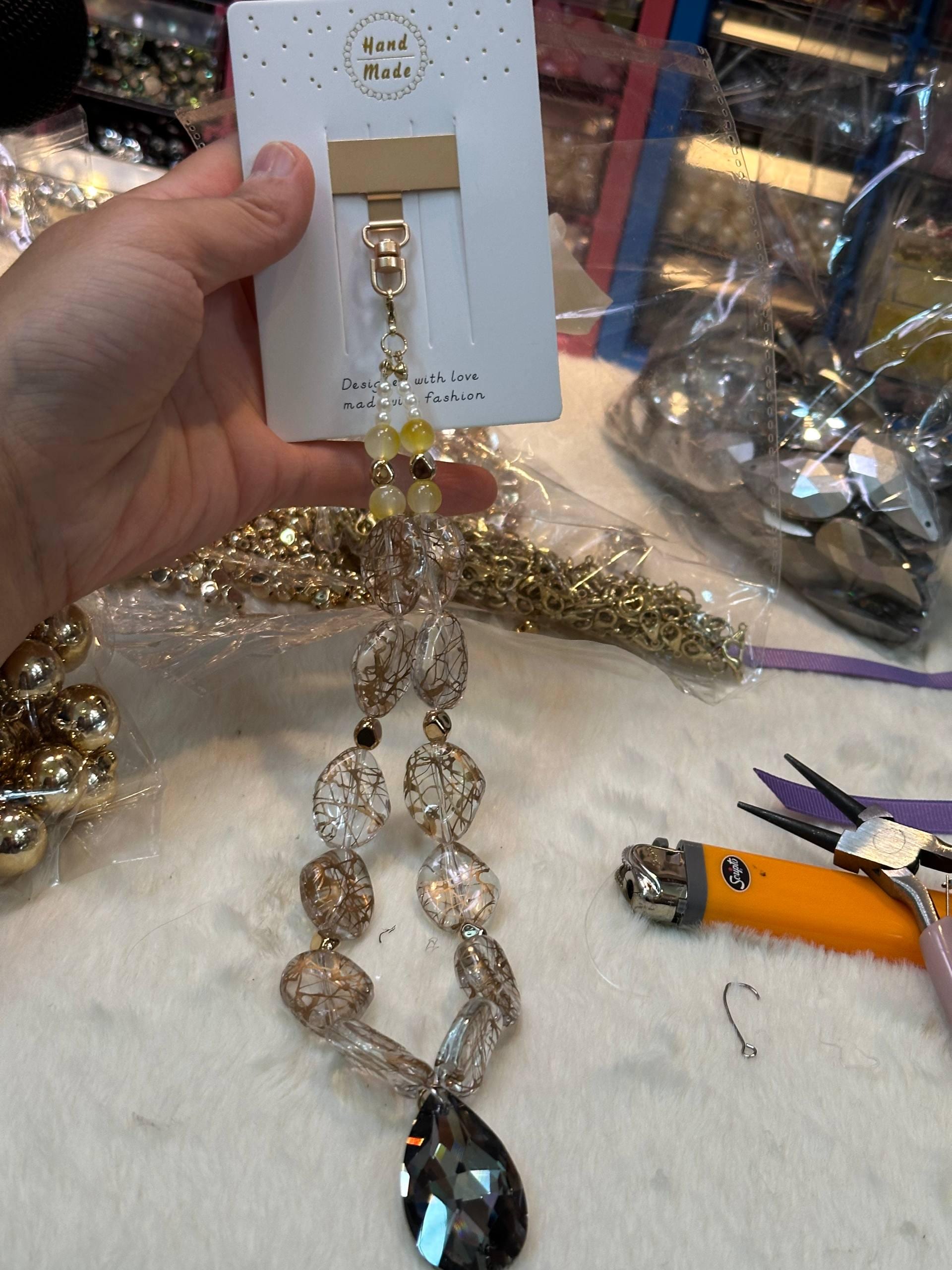 Premium K9 Crystal Phone Charm, Sparkling Diamond Rhinestone Phone Strap, Luxury Beaded Phone Wristlet, Elegant Coquette Phone Lanyard Gift