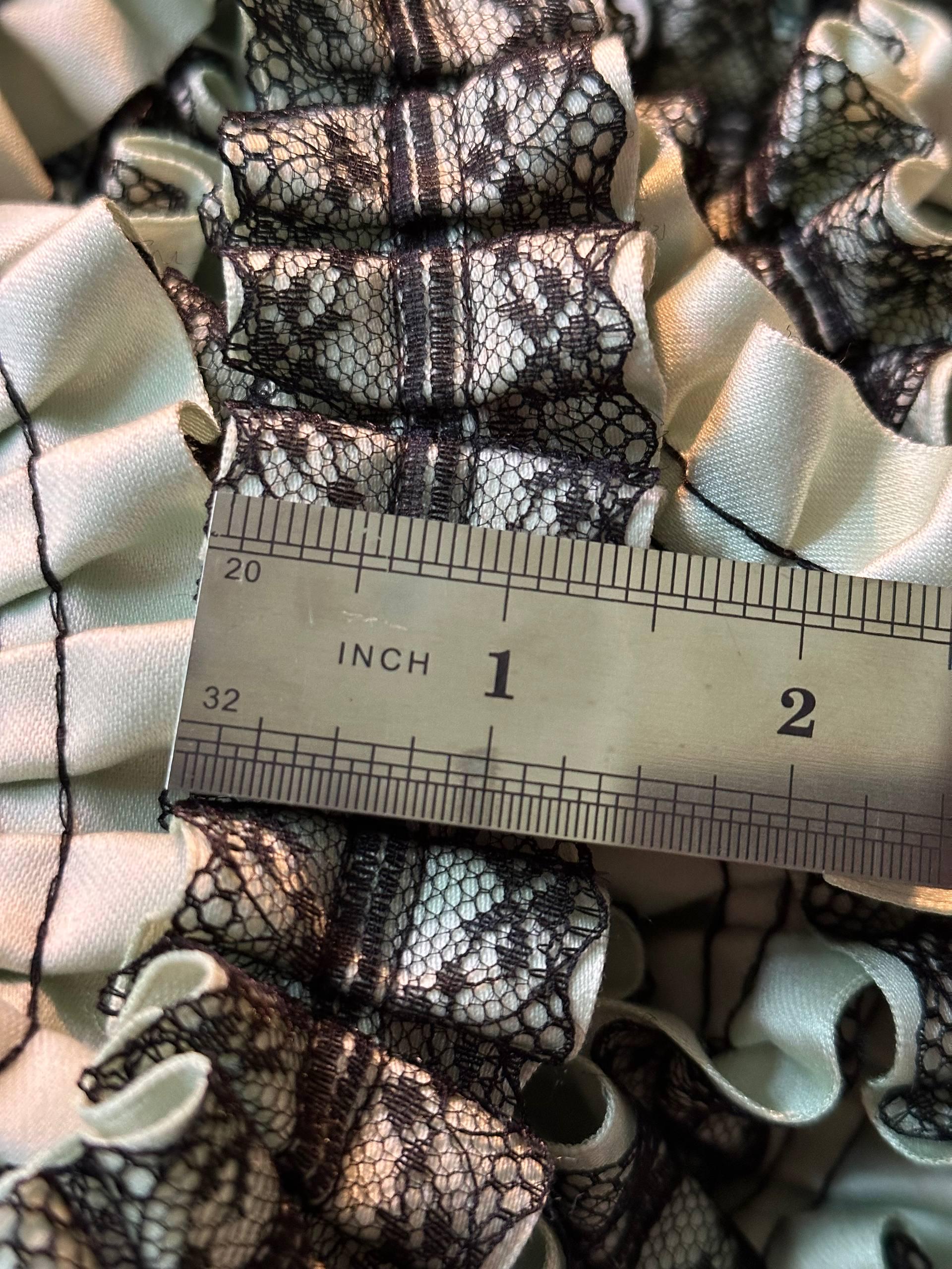 1.5" Heavy Craft Box Pleated Lace Trim, Double Layer Black Mesh & Pastel Cotton Ribbon Garland, Luxury Lolita Skirt Trim, Gothic Gown