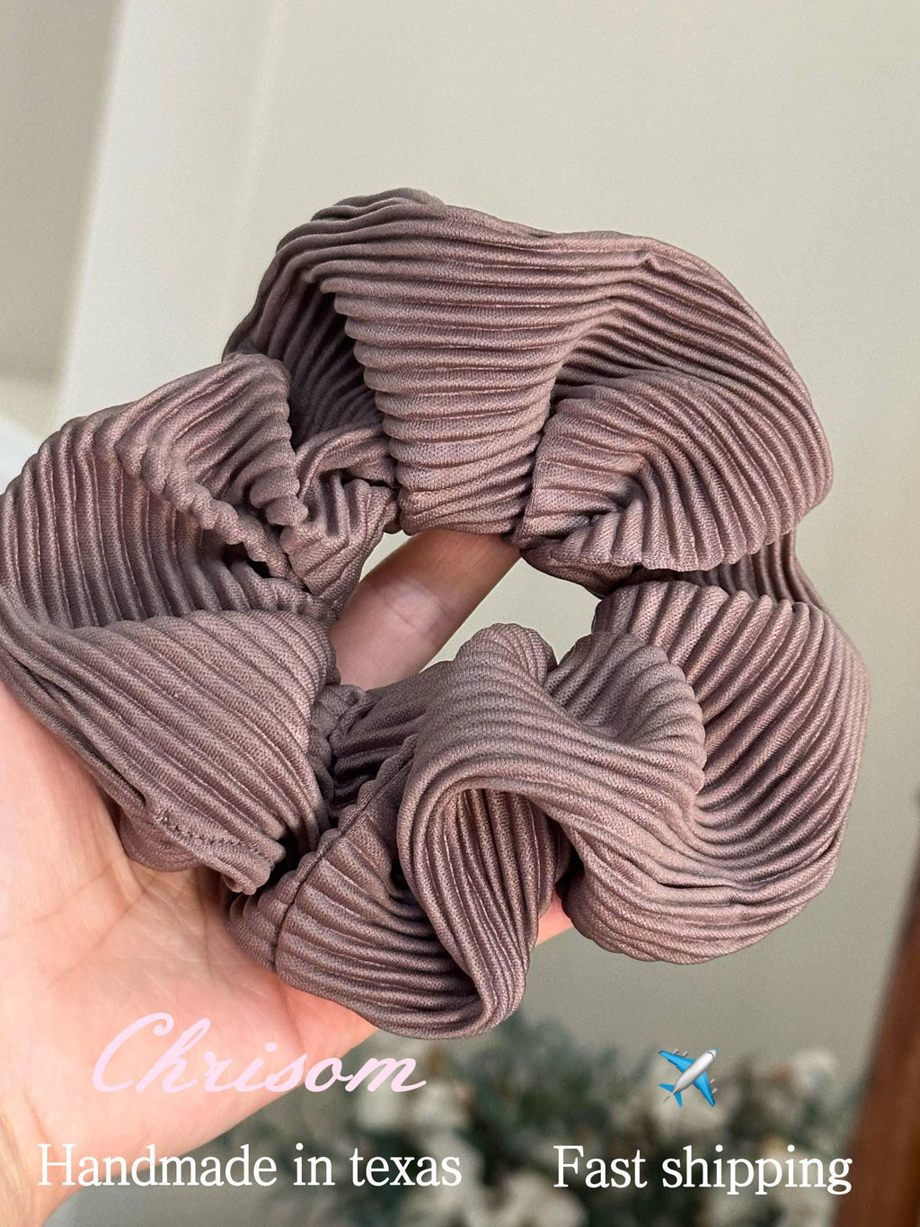 2pcs Pleated Satin Scrunchie Large Fluffy Hair Cloud - Creamy Mocha Dusty Mauve Hair Tie, Coquette Aesthetic Academic Satin