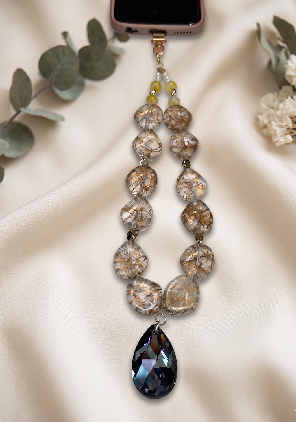 Premium K9 Crystal Phone Charm, Sparkling Diamond Rhinestone Phone Strap, Luxury Beaded Phone Wristlet, Elegant Coquette Phone Lanyard Gift