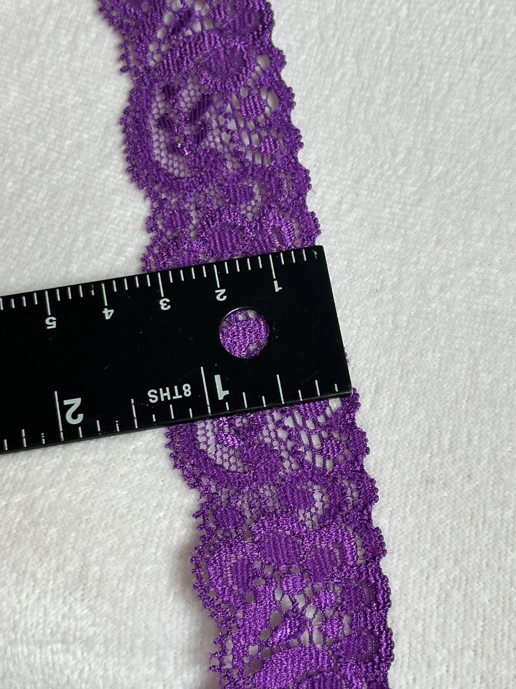 1.5" Purple Stretch Lace Trim Wide Violet Floral Elastic Galloon Scalloped Edge Lace for Lingerie Underwear Doll Clothing Sewing