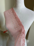 5" Pink Embroidered Mesh Lace Trim Elegant Scalloped Edge Vine Floral Tulle Ribbon for Lingerie Bridal Gowns Veil Crafts Sewing