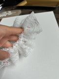 1.8 Inch Hand Gathered Double Layer Ruffle Lace Trim, Pleated Floral Mesh, Vintage Shabby Chic Trimming for Lolita Dress Doll Making