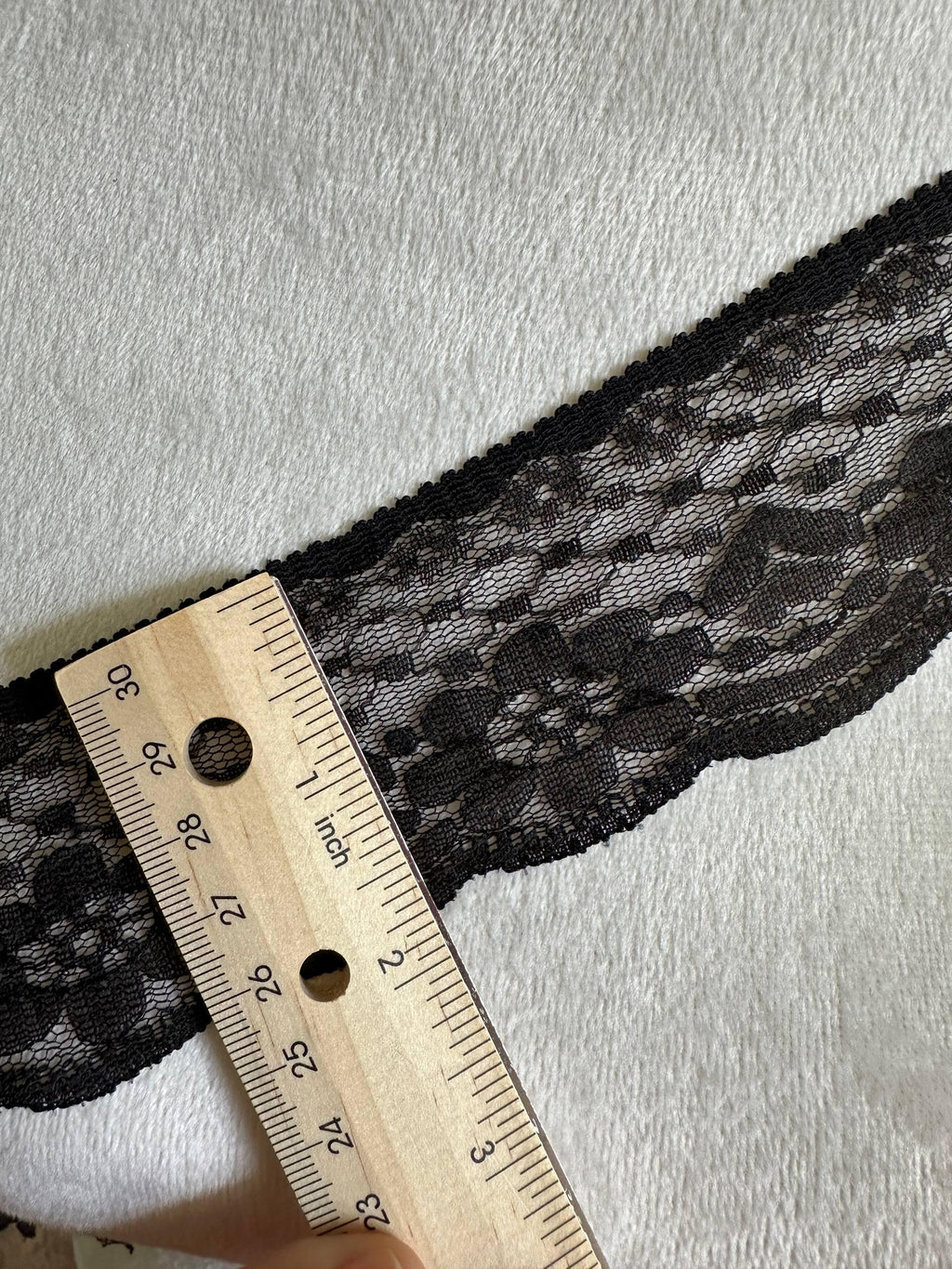 2.5" Soft Black Non Stretch Lace Trim Vintage Floral Scalloped Mesh Lace for Gothic Lolita, Coquette Bows, Rigid Dress Trim by Yard