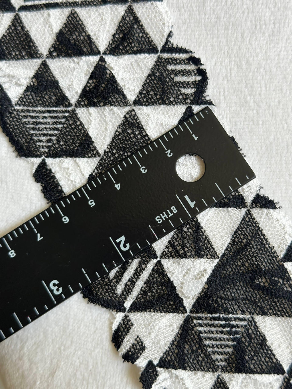 2.25" Black White Geometric Lace Trim Floral Mesh Ribbon by the Yard for Lingerie Underwear Doll Clothes Goth Punk Sewing Crafting DIY