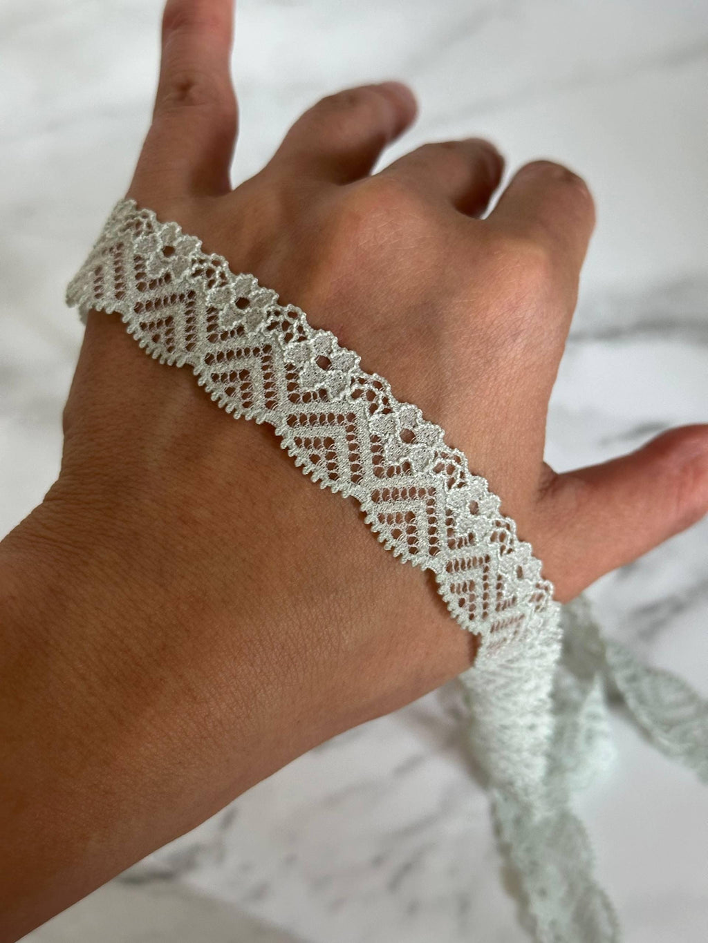 0.7" Sage Green Stretch Lace Trim Mint Elastic Scalloped Picot Edge Lace Trim for Lingerie Underwear Garment Sewing Crafts by the Yard
