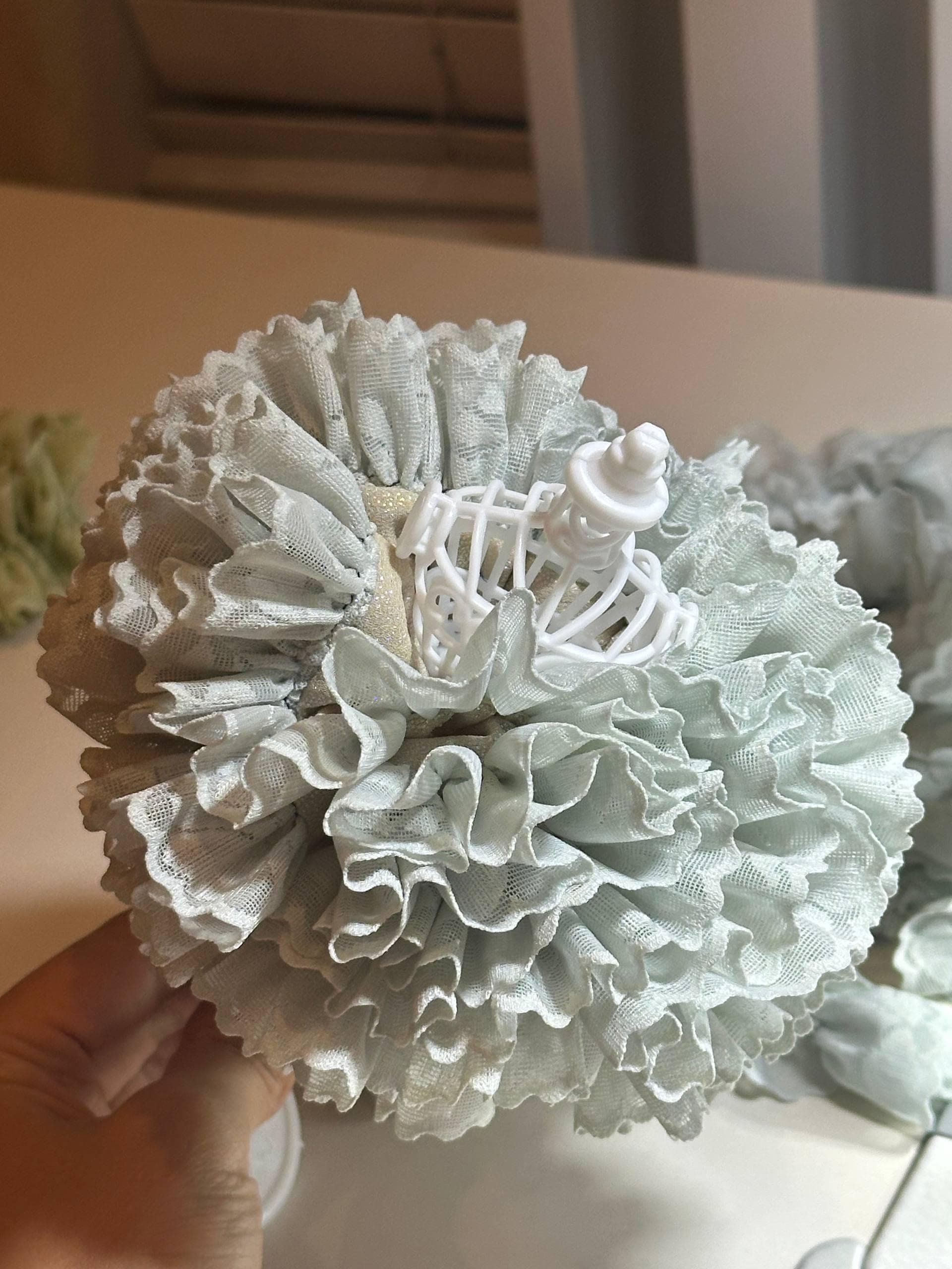 1" Sage Green Ruffled Lace Trim Pleated Elastic Ruffle Lace Trim for Scrunchies Lolita Hair Bows Garment Sewing Crafts by the Yard