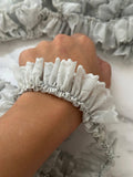 1" Sage Green Ruffled Lace Trim Pleated Elastic Ruffle Lace Trim for Scrunchies Lolita Hair Bows Garment Sewing Crafts by the Yard