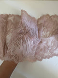 8.65" Dusty Pink Stretch Lace Trim Wide Nude Blush Floral Elastic Galloon Scalloped Edge Lace for Lingerie Garment Sewing Crafts