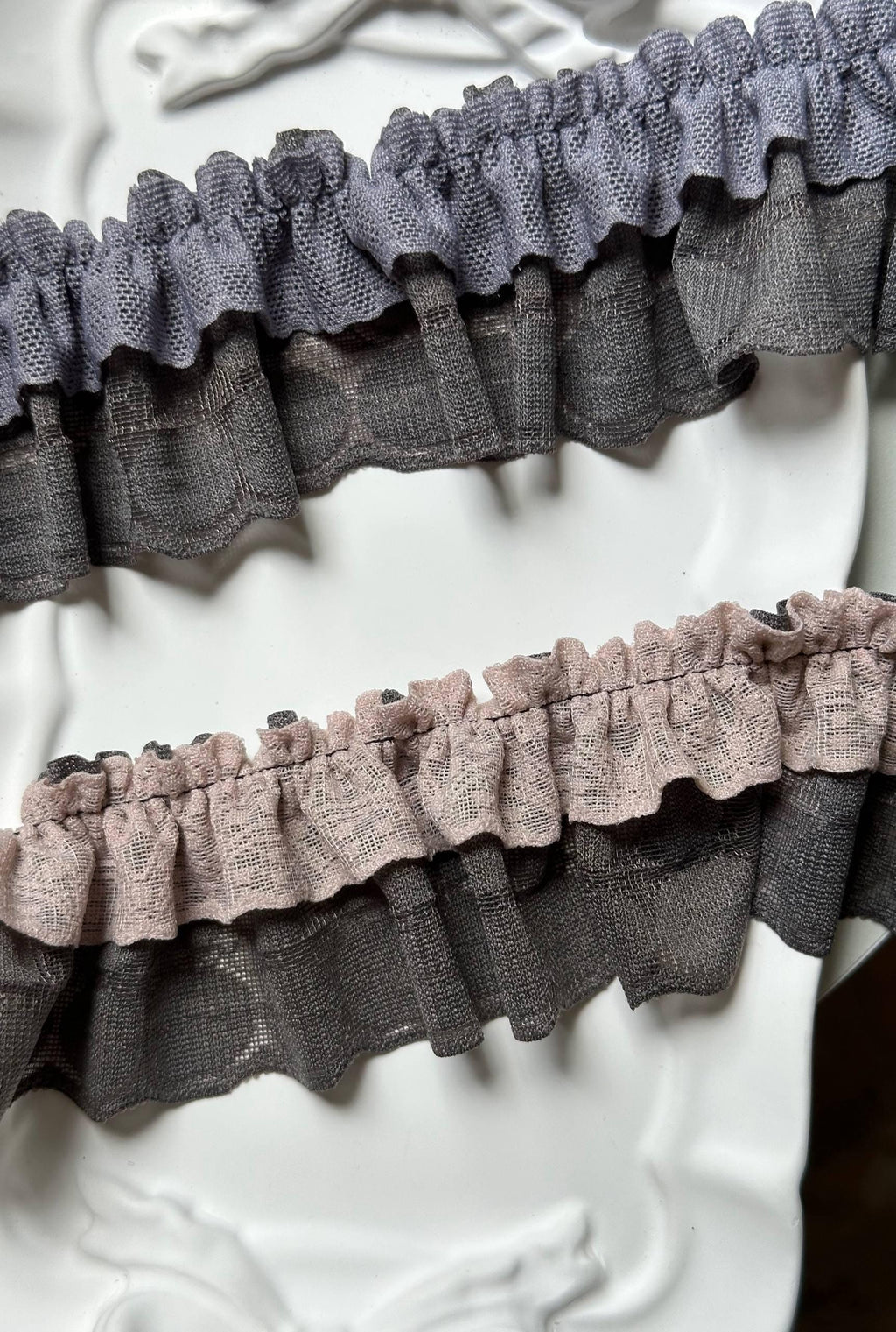 Hand Gathered Double Layered Ruffle Trim Ultra Soft Skin Friendly 1.6" Mesh Frill Ribbon for Lingerie Blouse Sleeves Hair Bows Crafts Sewing