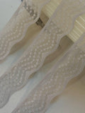 1" Very Pale Gray Stretch Elastic Lace Trim Dainty Scalloped Edge Swiss Dot Ribbon for Lingerie Underwear Headbands Crafts Sewing