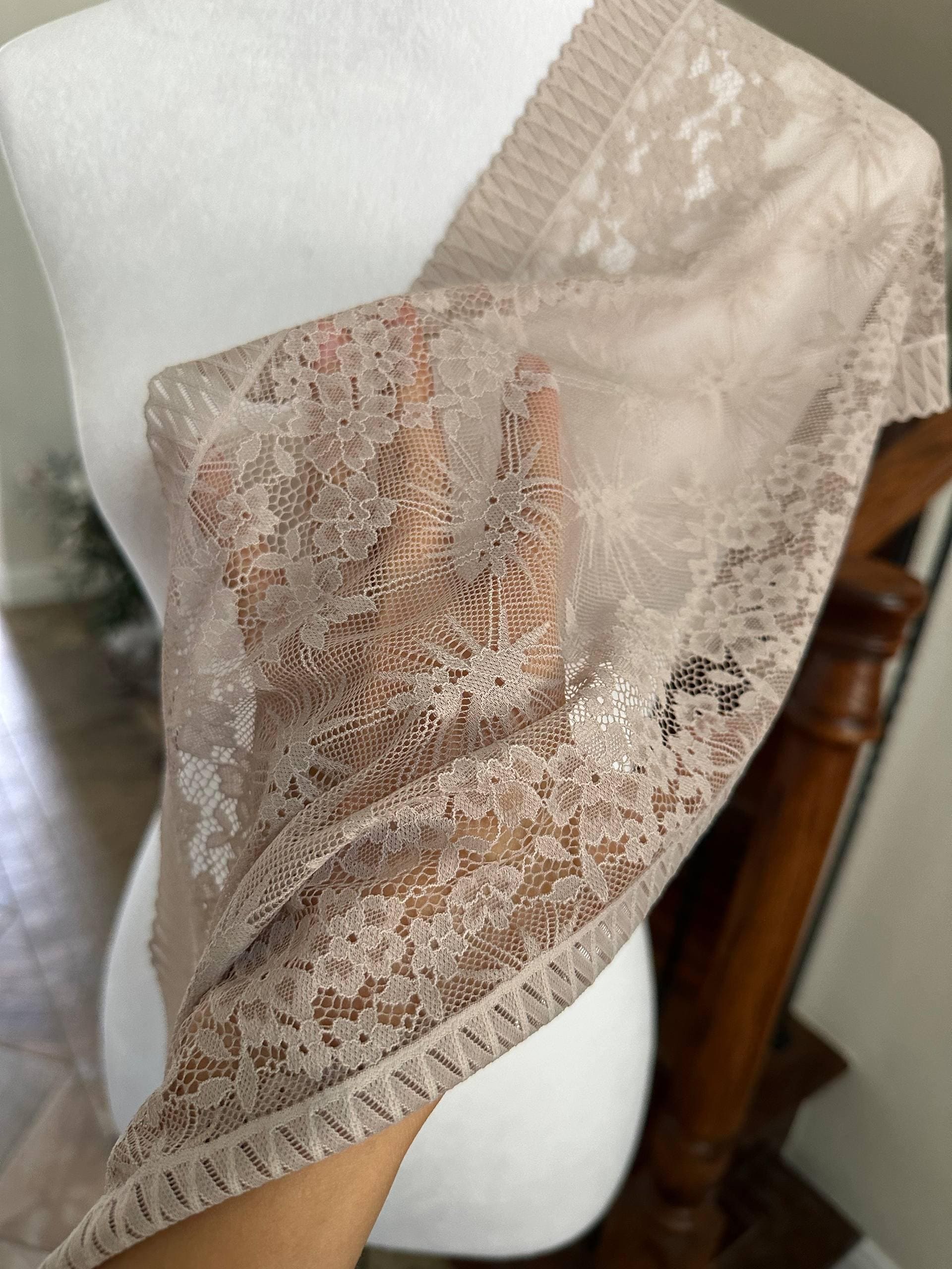 Vintage Oatmeal Starburst Floral Slight Stretch Lace Trim Symmetrical Double Scalloped Extra Wide Galloon Ribbon for Corsets Gowns Crafts,9"