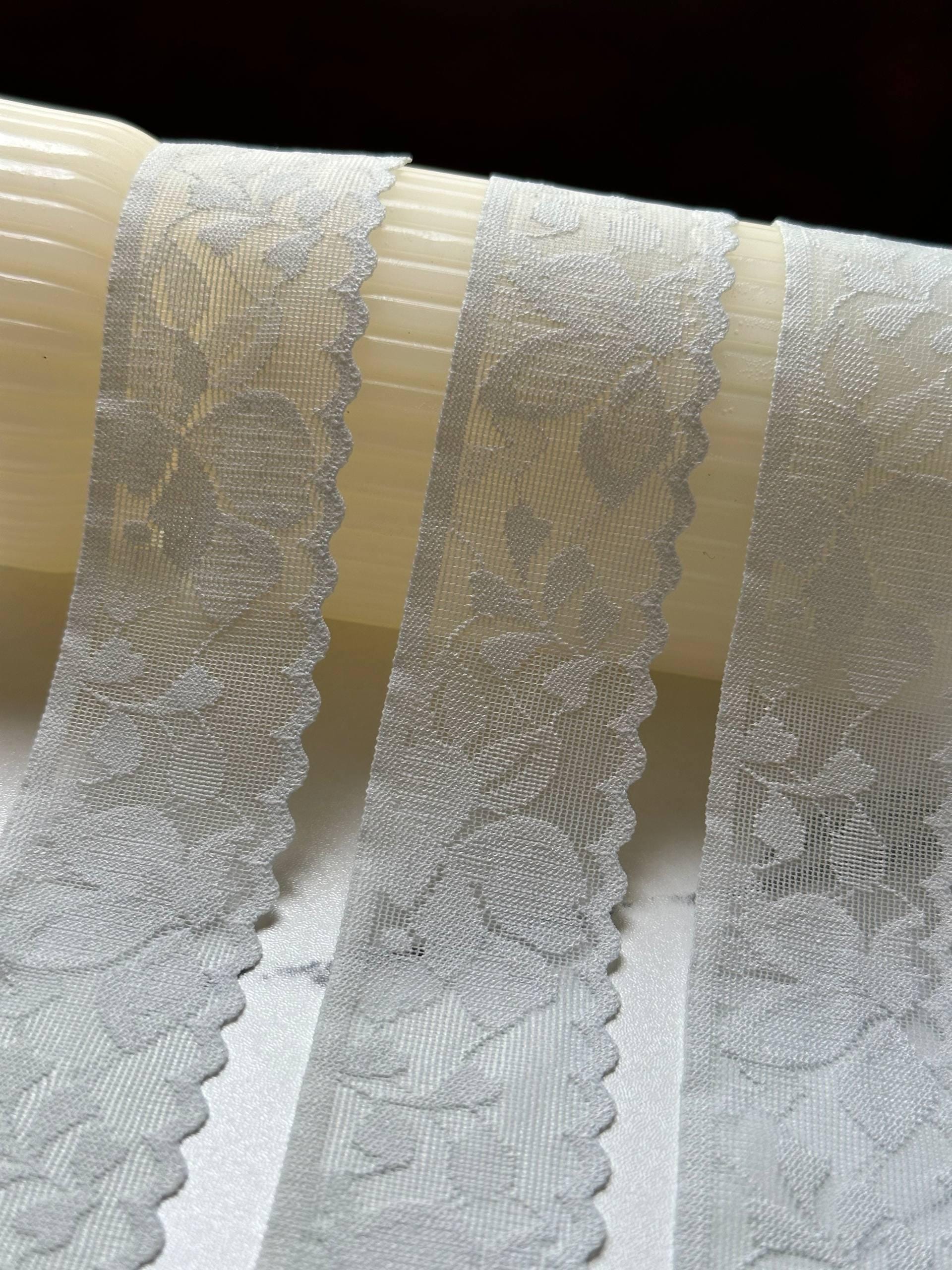 Pale Sage Green Ultra Soft High Stretch Elastic Lace Trim Invisible Seamless Scalloped Edge Underwear Ribbon for Lingerie Crafts, 1.25"
