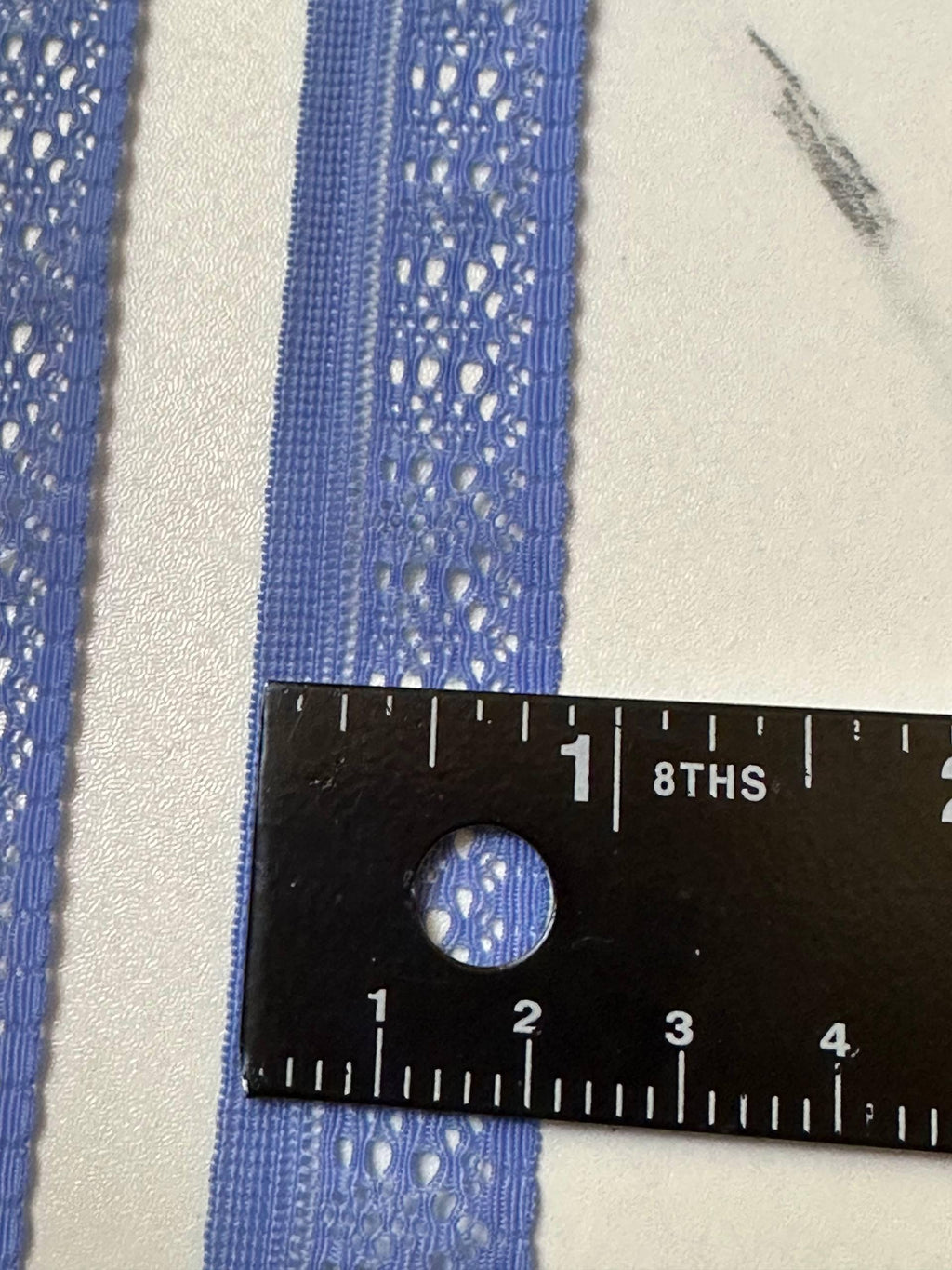 Muted Cornflower Blue Ultra Soft Stretch Elastic Lace Trim by the Yard, Super Stretchy Ribbon for Baby Headband Lingerie, 0.8"