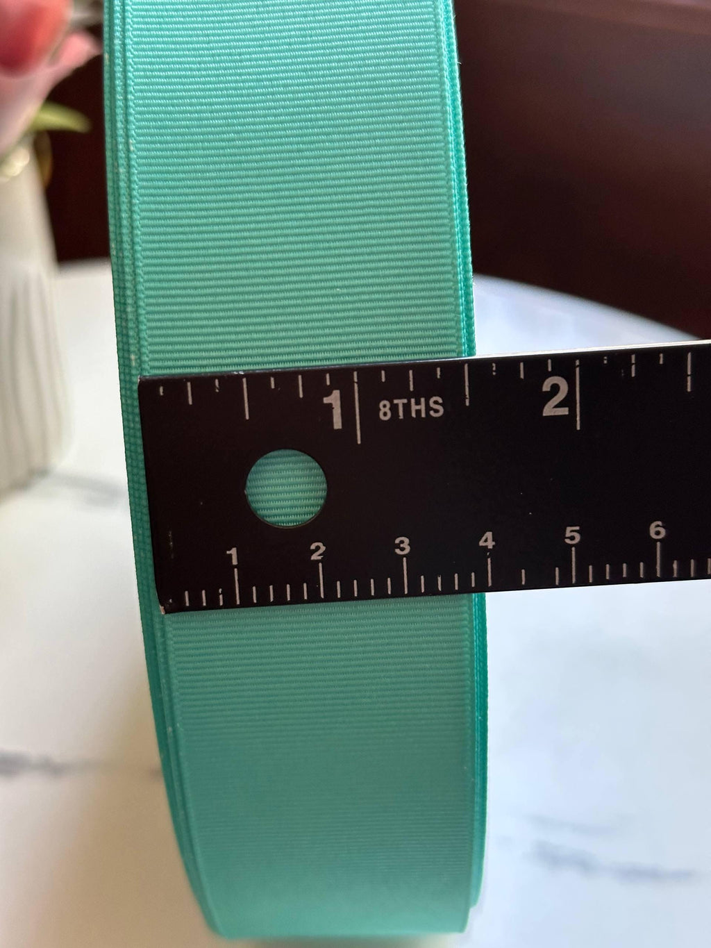 Tiffany Aqua Mint Grosgrain Ribbon by the Yard, Solid Color Ribbon for Hair Bows Crafts Gift Wrapping, 1.5"