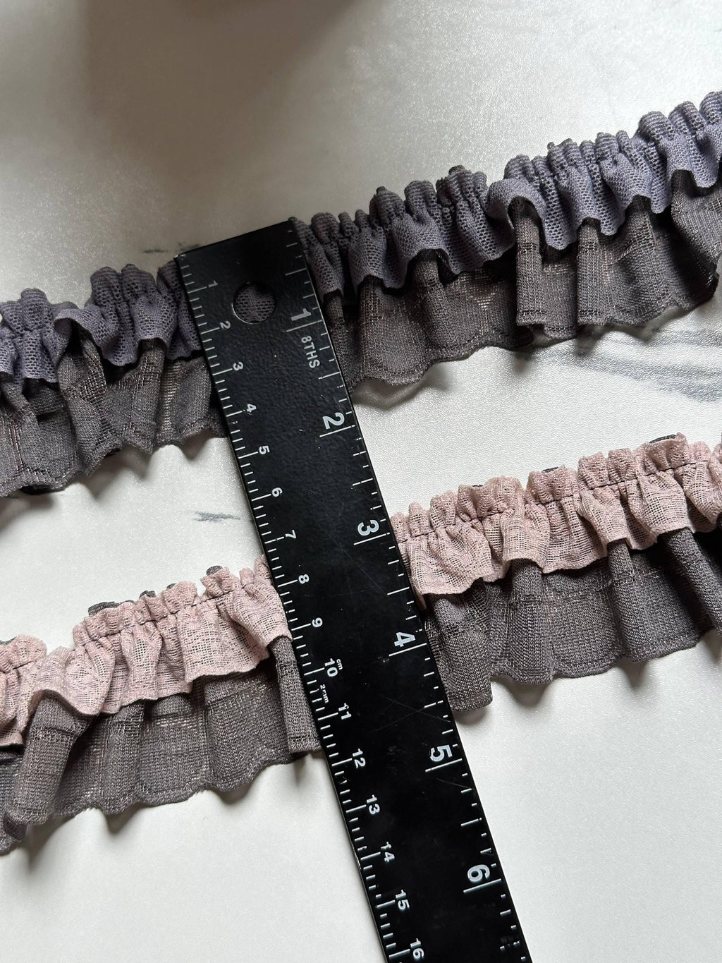 Hand Gathered Double Layered Ruffle Trim Ultra Soft Skin Friendly 1.6" Mesh Frill Ribbon for Lingerie Blouse Sleeves Hair Bows Crafts Sewing