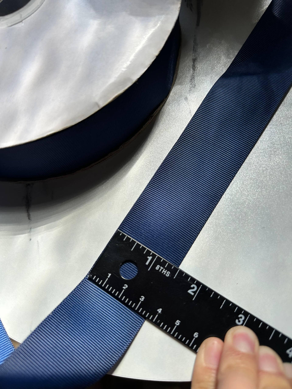 Midnight Navy Blue Grosgrain Ribbon Bulk 100 Yards Roll, Solid Ribbed Fabric Ribbon for Hair Bows Gift Wrapping Crafts, 1.4" Width