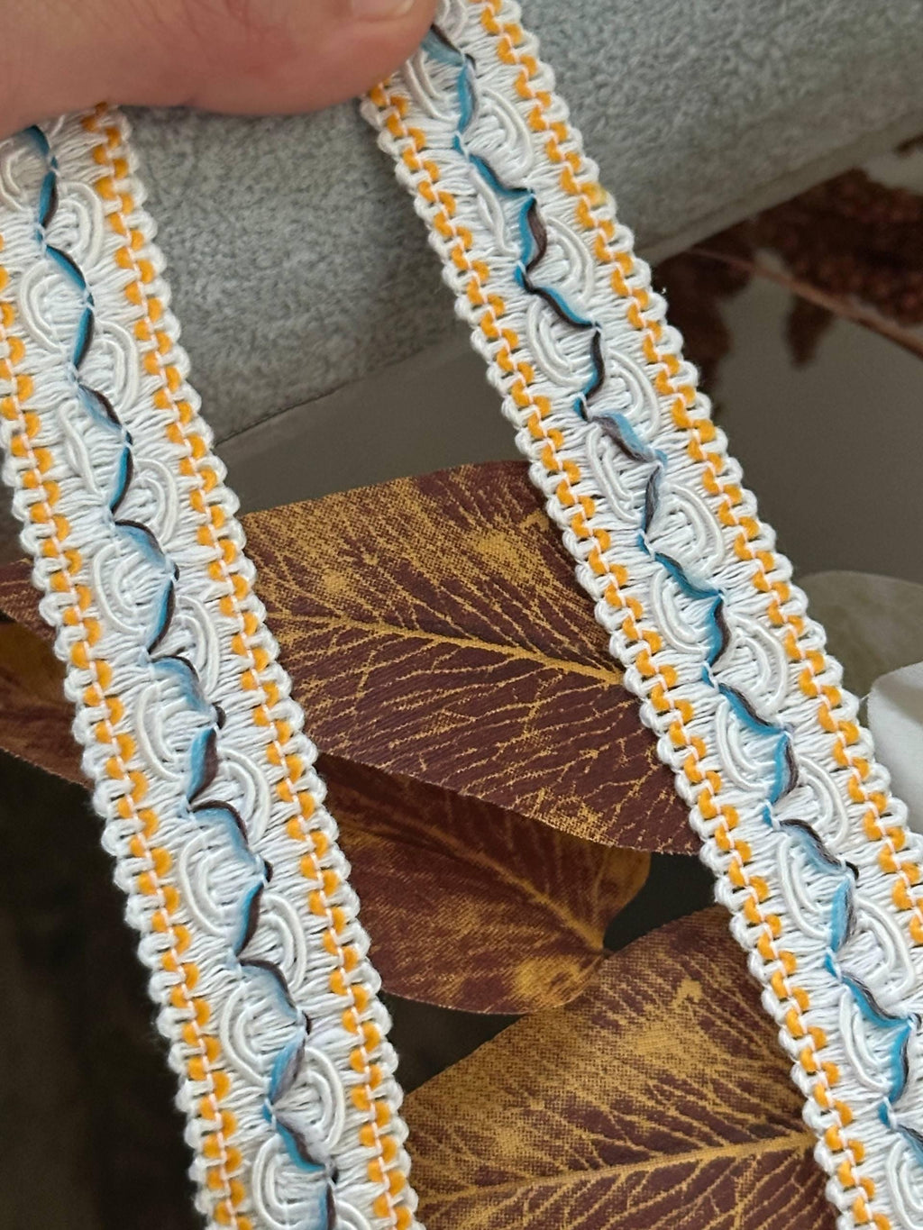 Multicolor Folk Jacquard Woven Trim by Yard, Boho Braided Ribbon, Coquette Craft Supply, 0.75", Retail Wholesale Bulk
