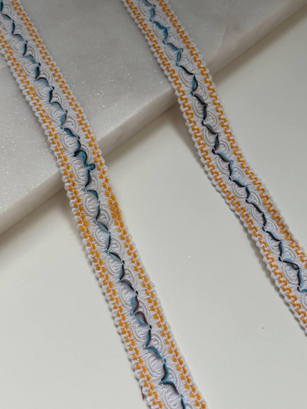 Multicolor Folk Jacquard Woven Trim by Yard, Boho Braided Ribbon, Coquette Craft Supply, 0.75", Retail Wholesale Bulk