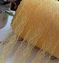 Soft Pastel Yellow Floral Non Stretch Rigid Lace Trim by the Yard, Narrow Scalloped Galloon Ribbon for Apparel Crafts, 1.4"