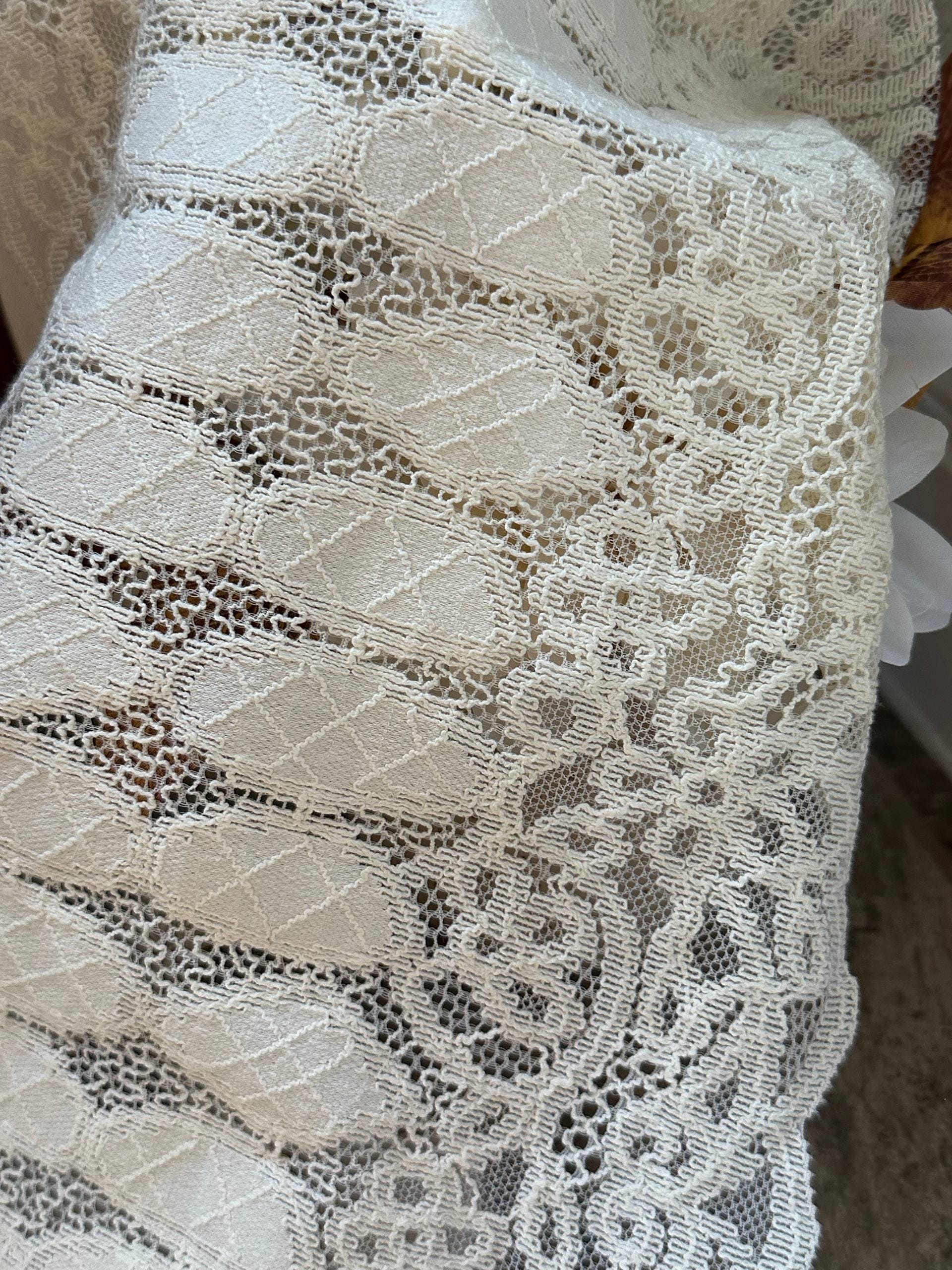 Off White Corded Wide Stretch Lace Trim by Yard, 12" Elastic Ribbon, Sample Finished Skirt Pic, Retail Wholesale Bulk