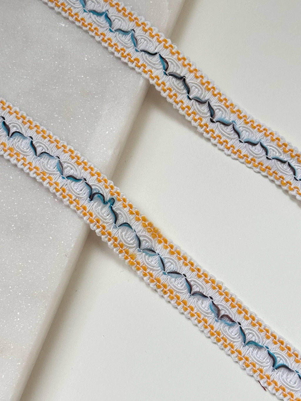 Multicolor Folk Jacquard Woven Trim by Yard, Boho Braided Ribbon, Coquette Craft Supply, 0.75", Retail Wholesale Bulk
