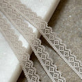 Greige Stretch Lace Trim by Yard, Oatmeal Ultra Narrow Elastic Ribbon, Coquette Craft Supply, 0.35", Retail Wholesale Bulk